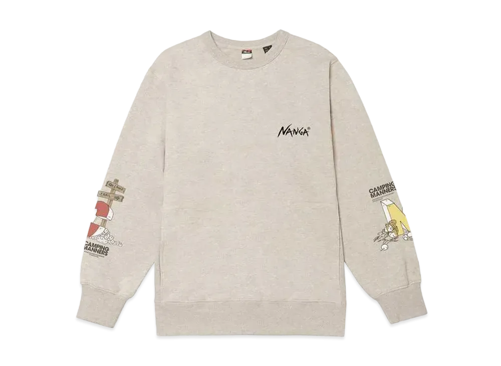 NANGA Eco Hybrid Camping Manners Wasps Sweatshirt(Unisex) "Oatmeal"