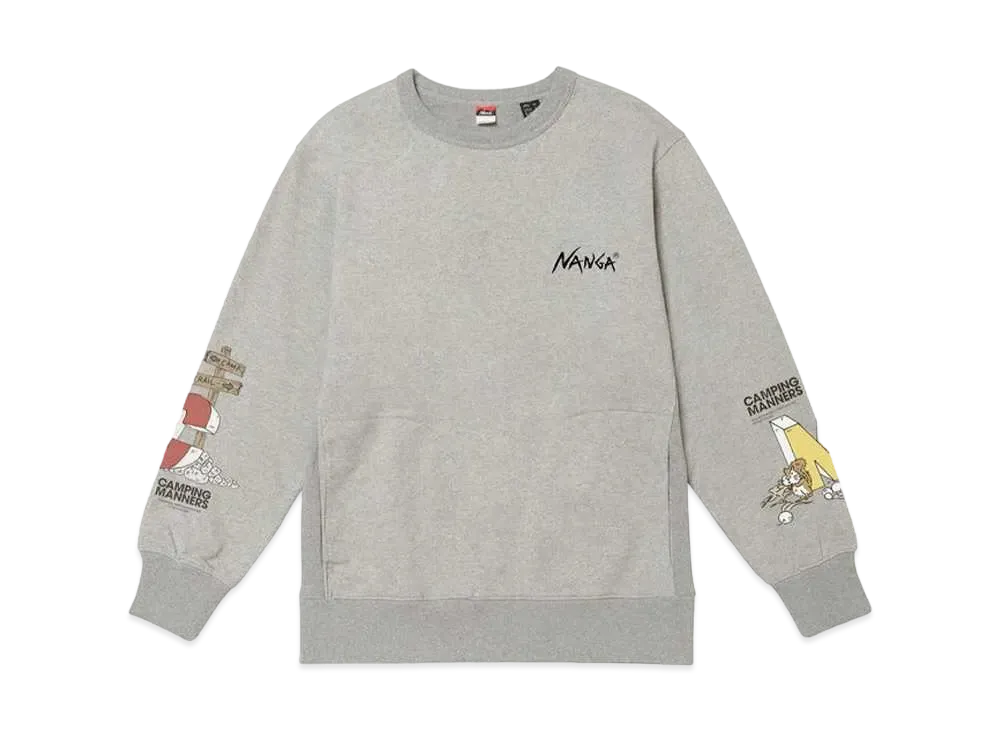 NANGA Eco Hybrid Camping Manners Wasps Sweatshirt(Unisex) "L.Gry"