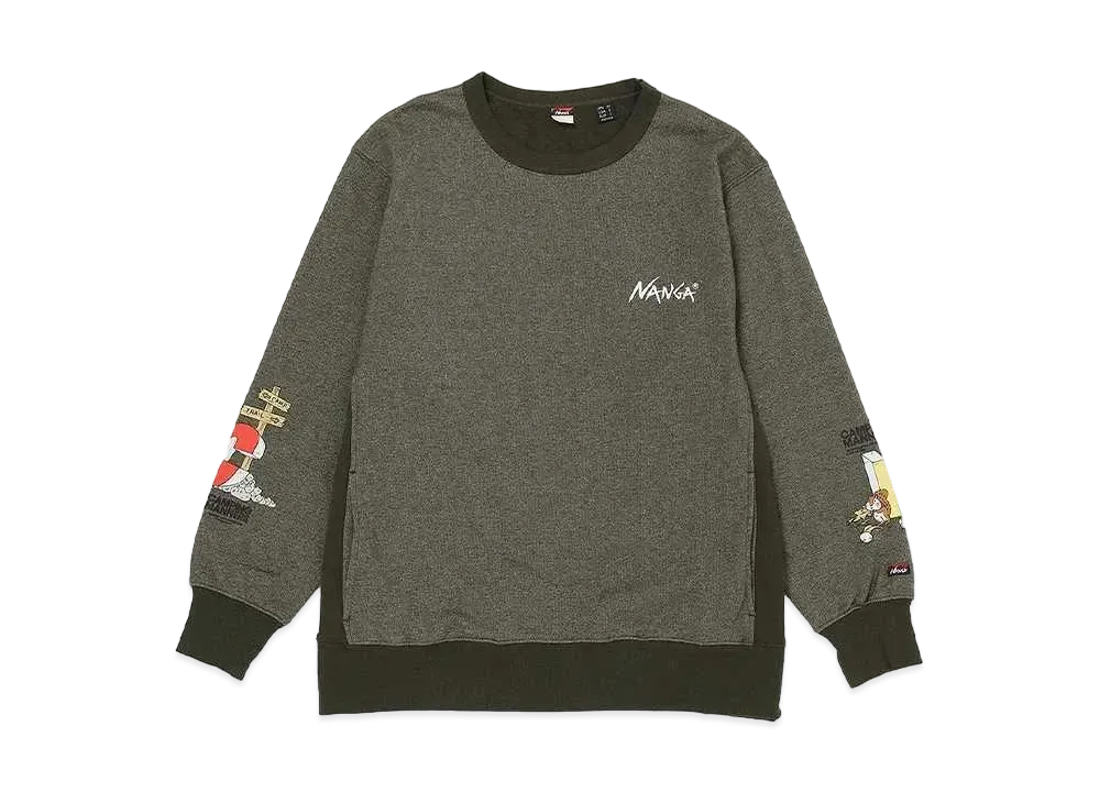 NANGA Eco Hybrid Camping Manners Mt.Weather Sweatshirt(Unisex) "Khaki"