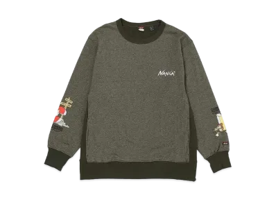 NANGA Eco Hybrid Camping Manners Mt.Weather Sweatshirt(Unisex) "Khaki"