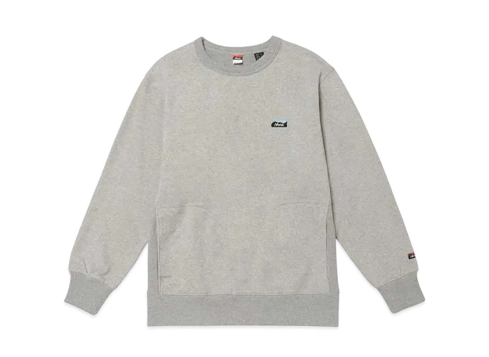 NANGA Eco Hybrid Mini Box Logo Embroidery Sweatshirt(Unisex) "L.Gry"