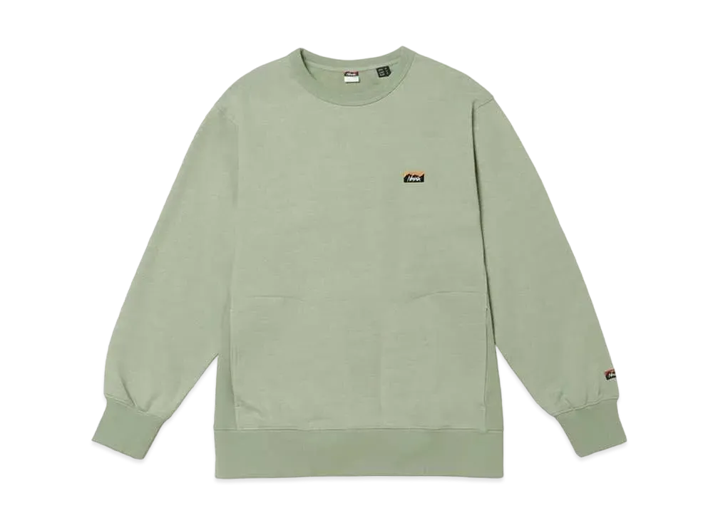 NANGA Eco Hybrid Mini Box Logo Embroidery Sweatshirt(Unisex) "Sage"