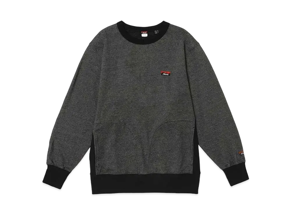 NANGA Eco Hybrid Mini Box Logo Embroidery Sweatshirt(Unisex) "Blk"