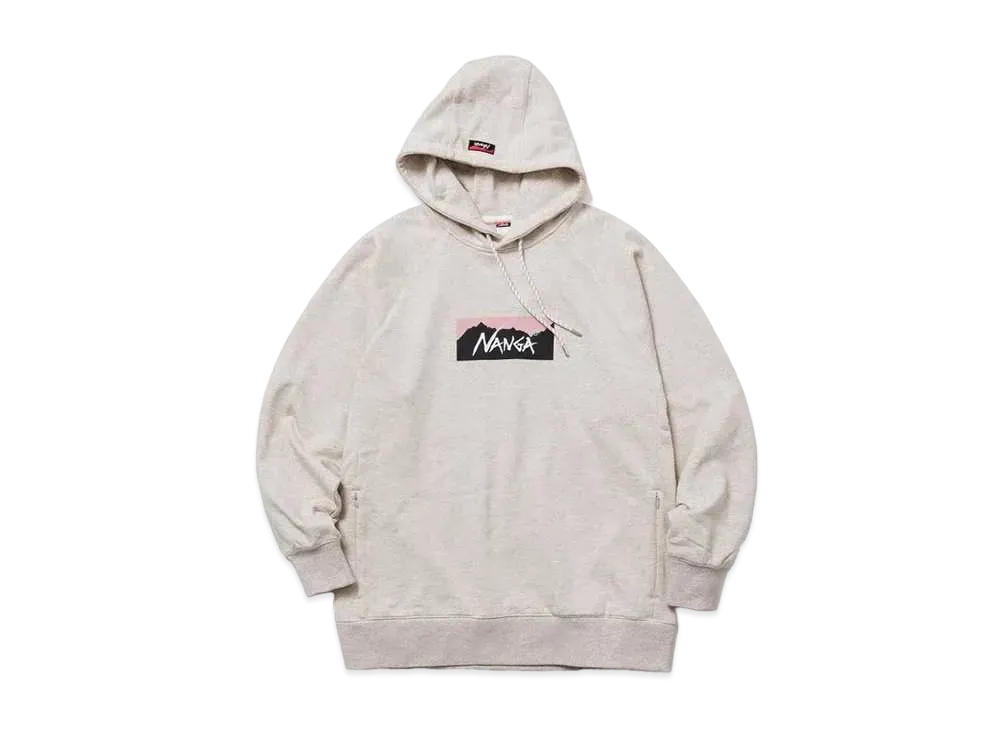 NANGA Eco Hybrid Box Logo Sweat Hoodie(Unisex) "Oatmel"