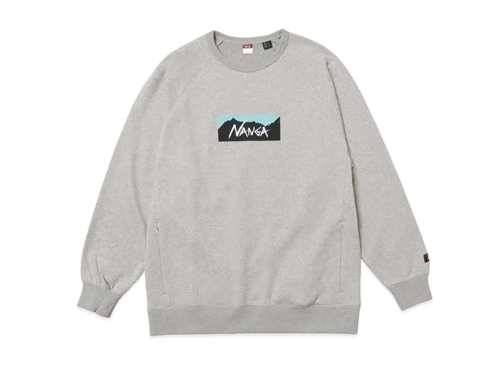 NANGA Eco Hybrid Box Logo Sweatshirt(Unisex) "L.Gry"
