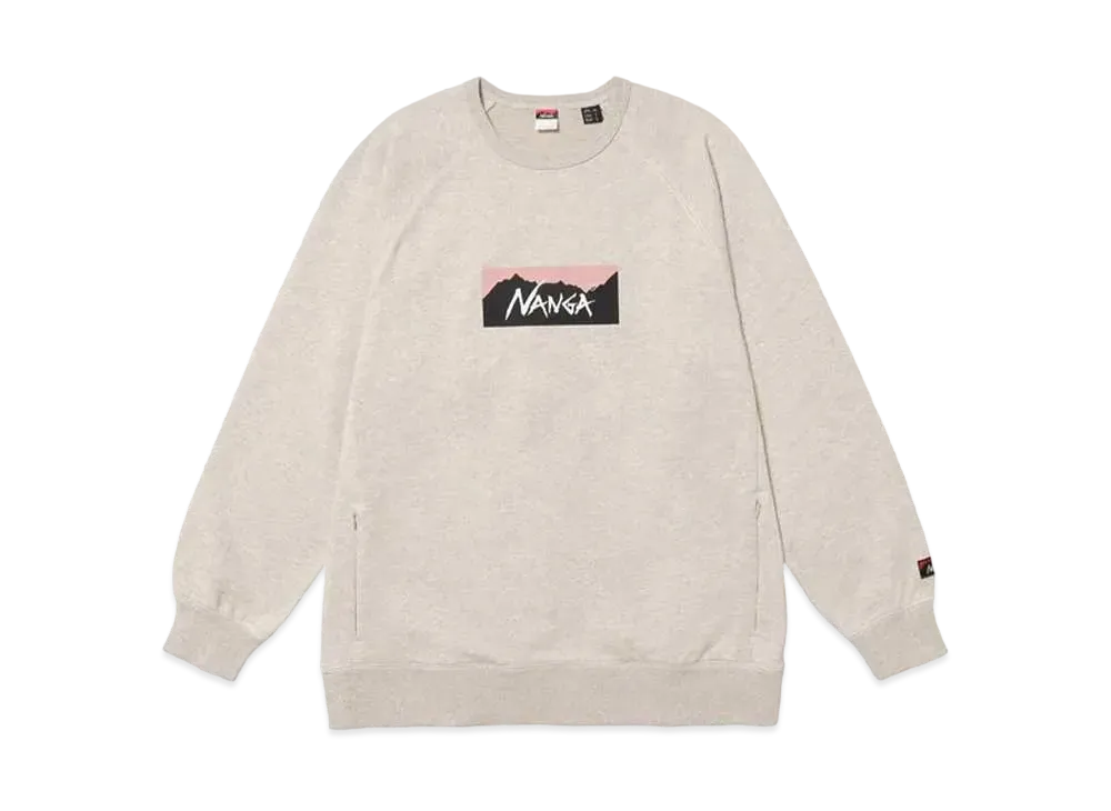 NANGA Eco Hybrid Box Logo Sweatshirt(Unisex) "Oatmeal"