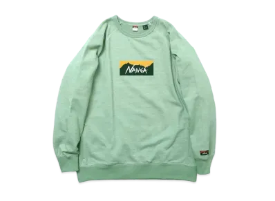 NANGA Eco Hybrid Box Logo Sweatshirt(Unisex) "Sage"