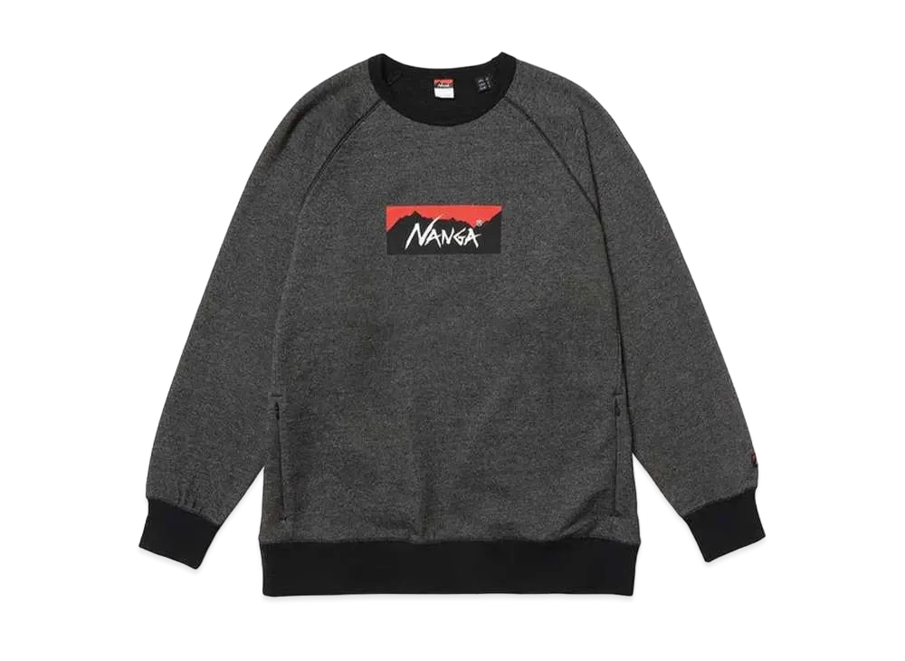 NANGA Eco Hybrid Box Logo Sweatshirt(Unisex) "Blk"