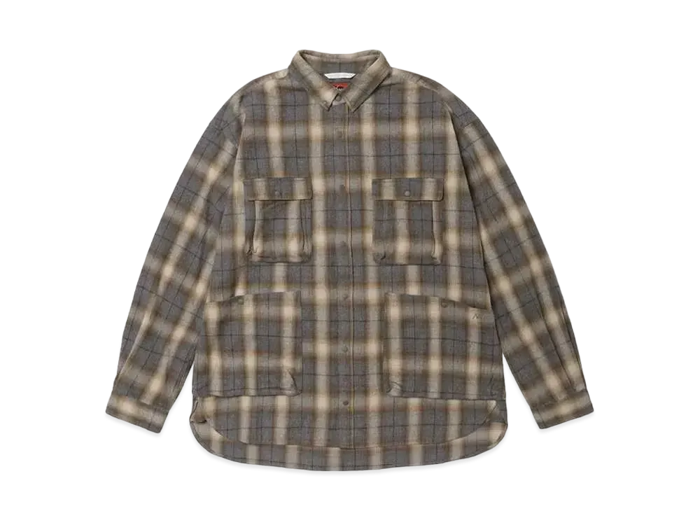 NANGA Fade Plaid Camp Shirt(Men) "Gray"