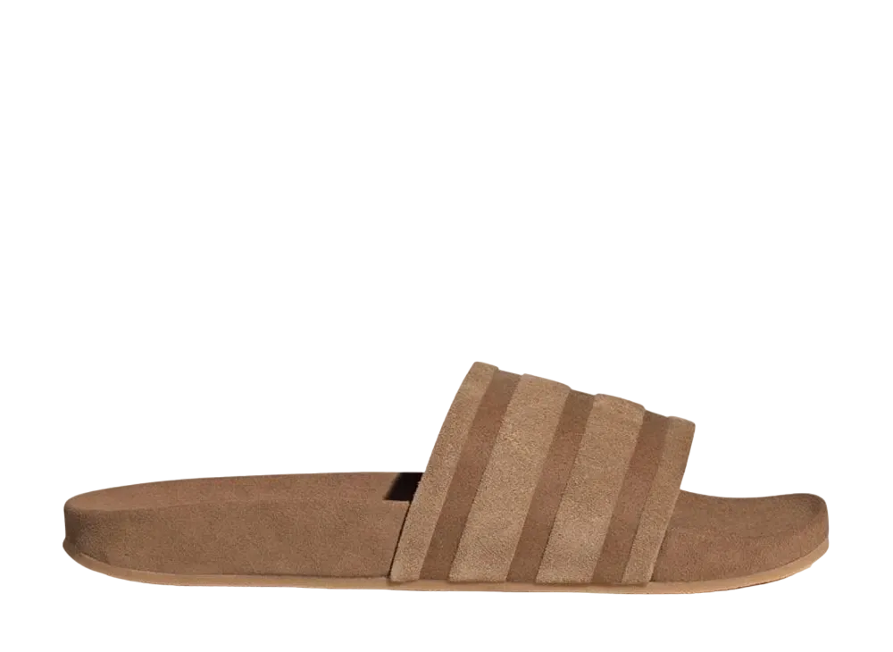 adidas Adilette Suede Slides "Brown Desert/Gum"