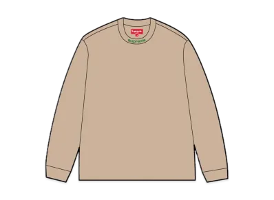 Supreme Embroidered Collar L/S Top "Beige"