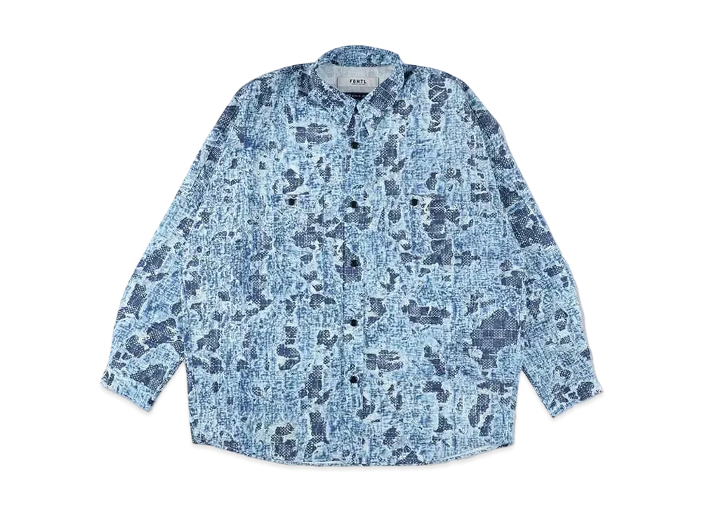 WIND AND SEA x FDMTL Printed Boro Shirt "Indigo"