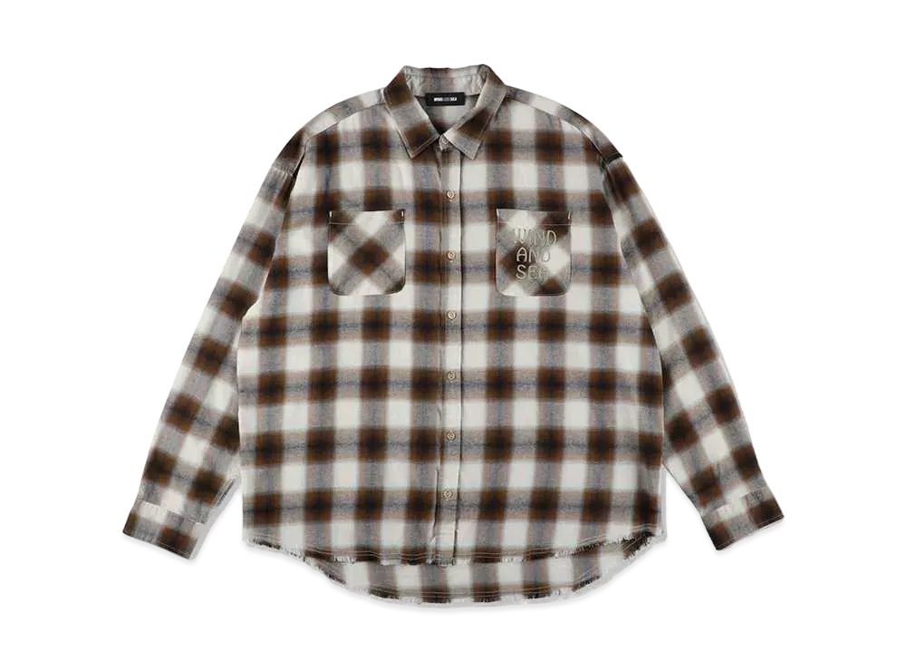 WIND AND SEA Ombre Check L/S Shirt "Brown"