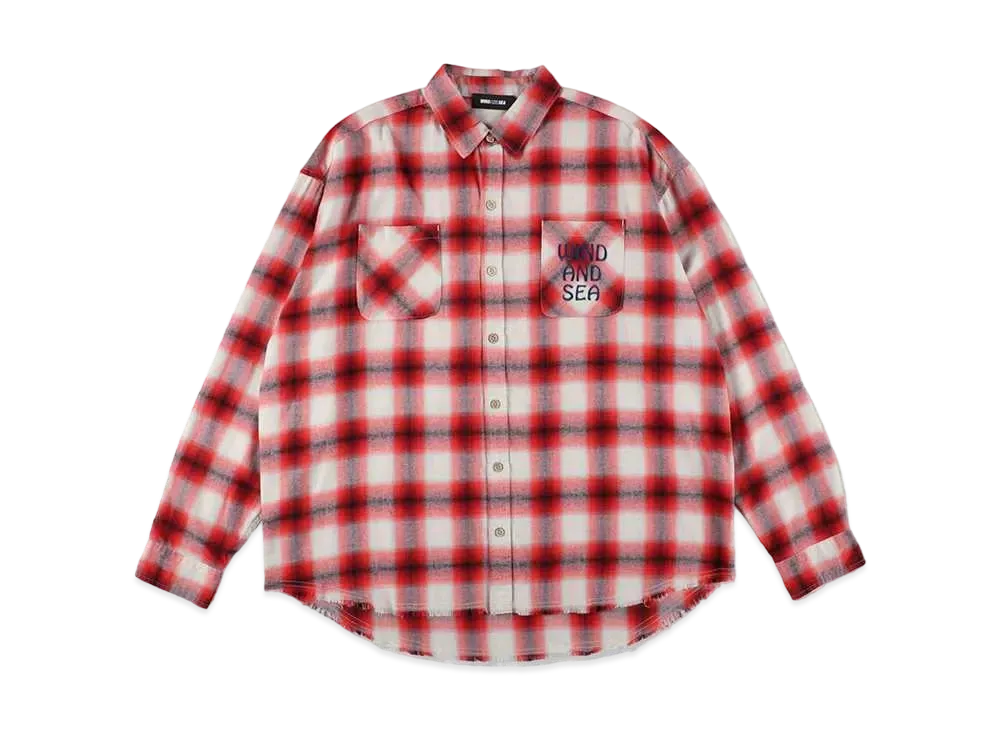 WIND AND SEA Ombre Check L/S Shirt "Red"