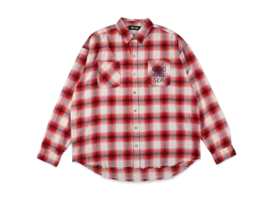 WIND AND SEA Ombre Check L/S Shirt "Red"