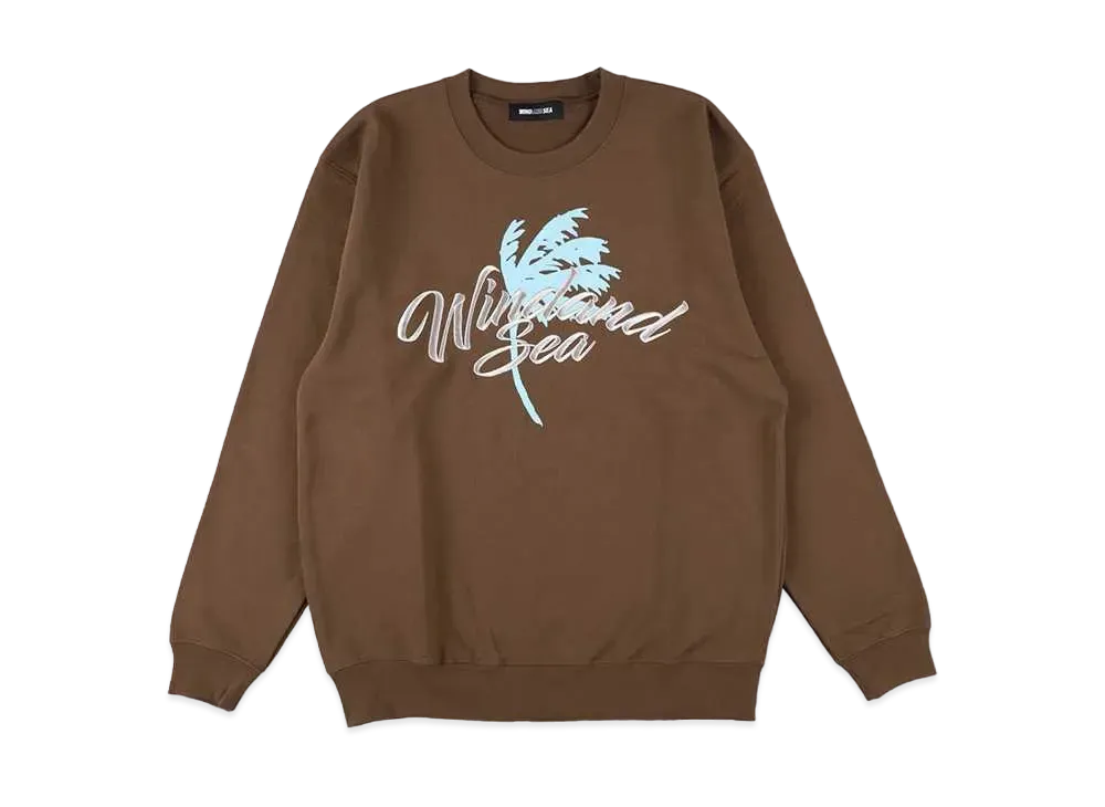 WIND AND SEA Palm Tree Logo Crewneck Sweat "Brown"