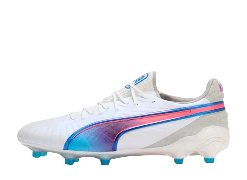 Puma King Ultimate FG/AG "Puma White/Bluemazing/Flat Light Gray/Sunset Glow"