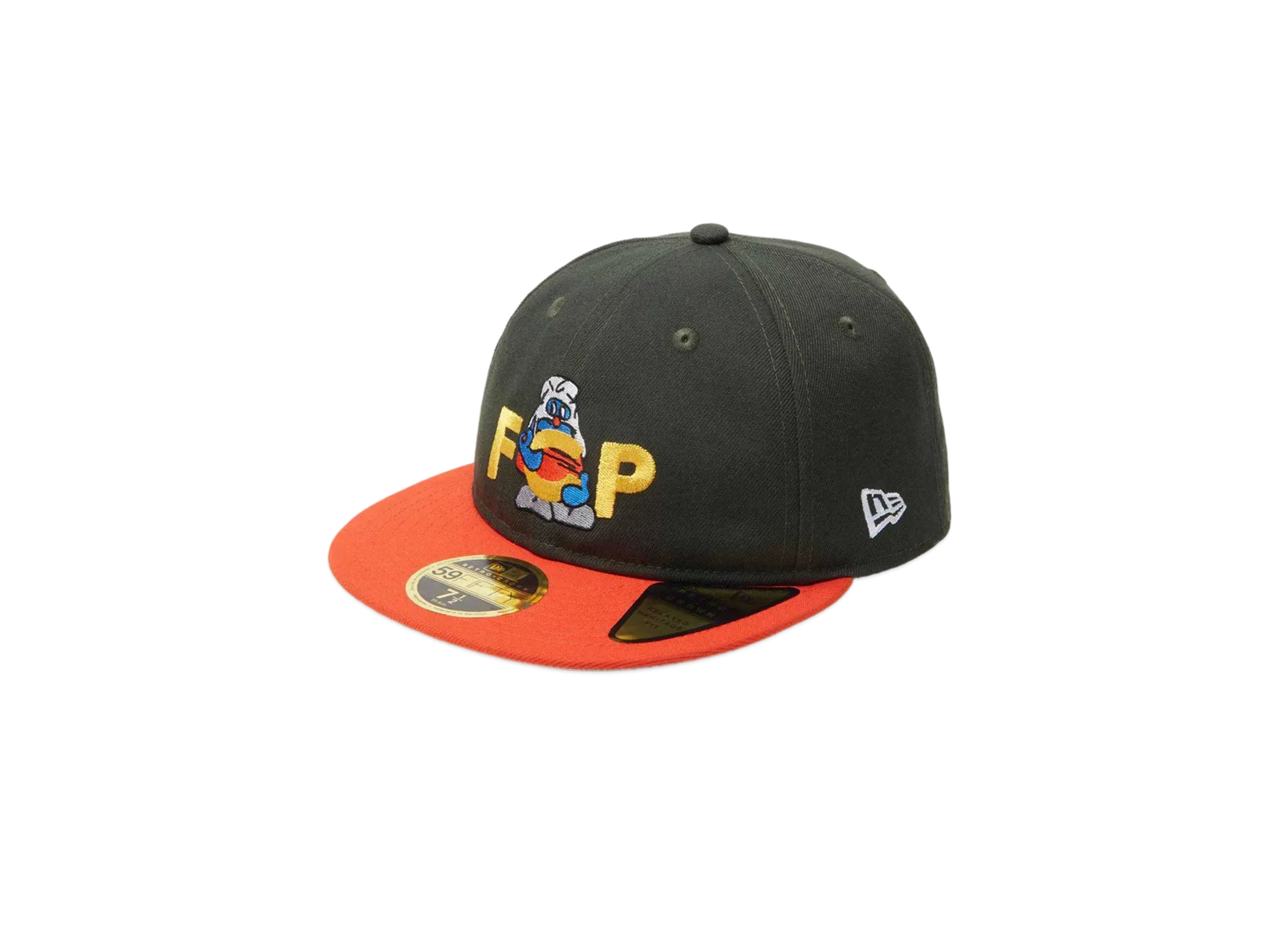 NEW ERA x SHINKNOWNSUKE RC 59Fifty Boot Cat Countdown Orange Visor "Dark Seaweed"