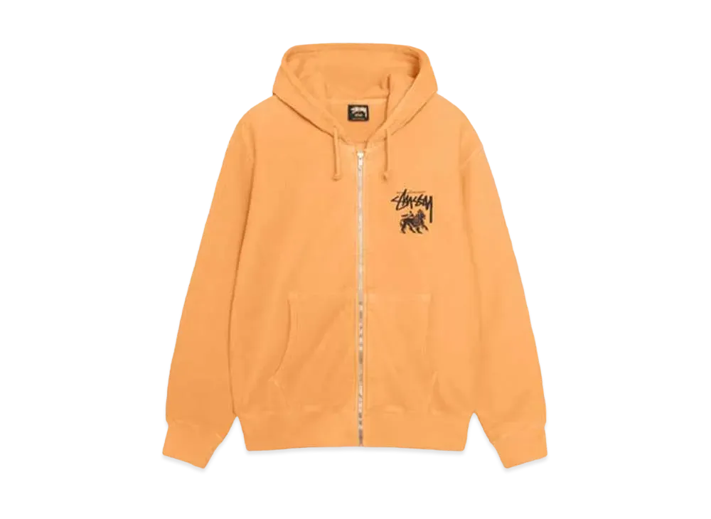 Stussy Rasta Lion Pigment Dyed Zip Hoodie "Orange" (FA24)