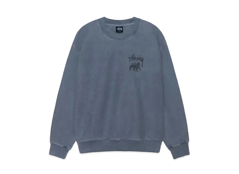 Stussy Rasta Lion Pigment Dyed Crew "Navy" (FA24)