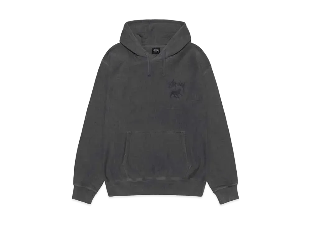 Stussy Rasta Lion Pigment Dyed Hoodie "Black" (FA24)