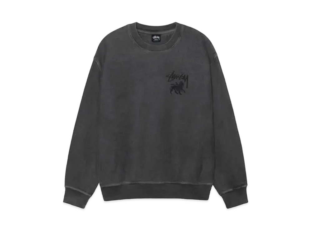 Stussy Rasta Lion Pigment Dyed Crew "Black" (FA24)