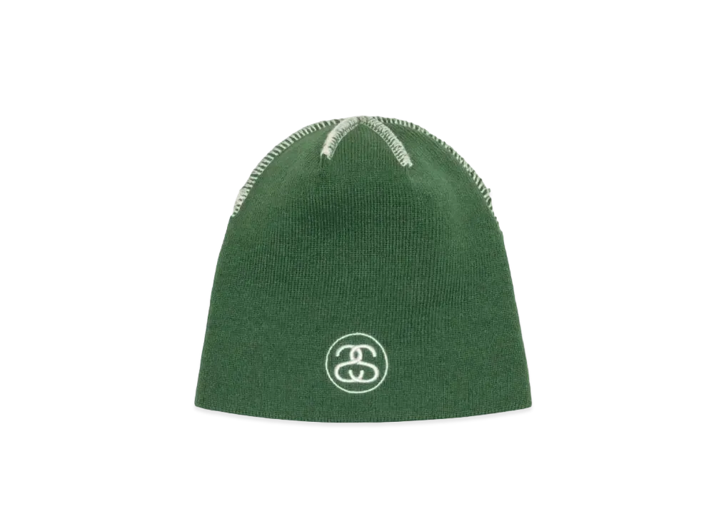 Stussy Skullcap Exposed Stitch "Green"