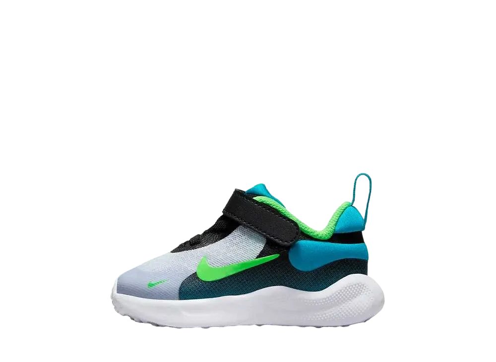 ナイキ TD レボリューション7 "ブラック/フットボールグレー/アクアマリン/グリーンストライク" (キッズ)