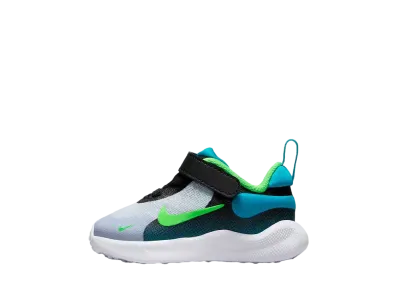 ナイキ TD レボリューション7 "ブラック/フットボールグレー/アクアマリン/グリーンストライク" (キッズ)