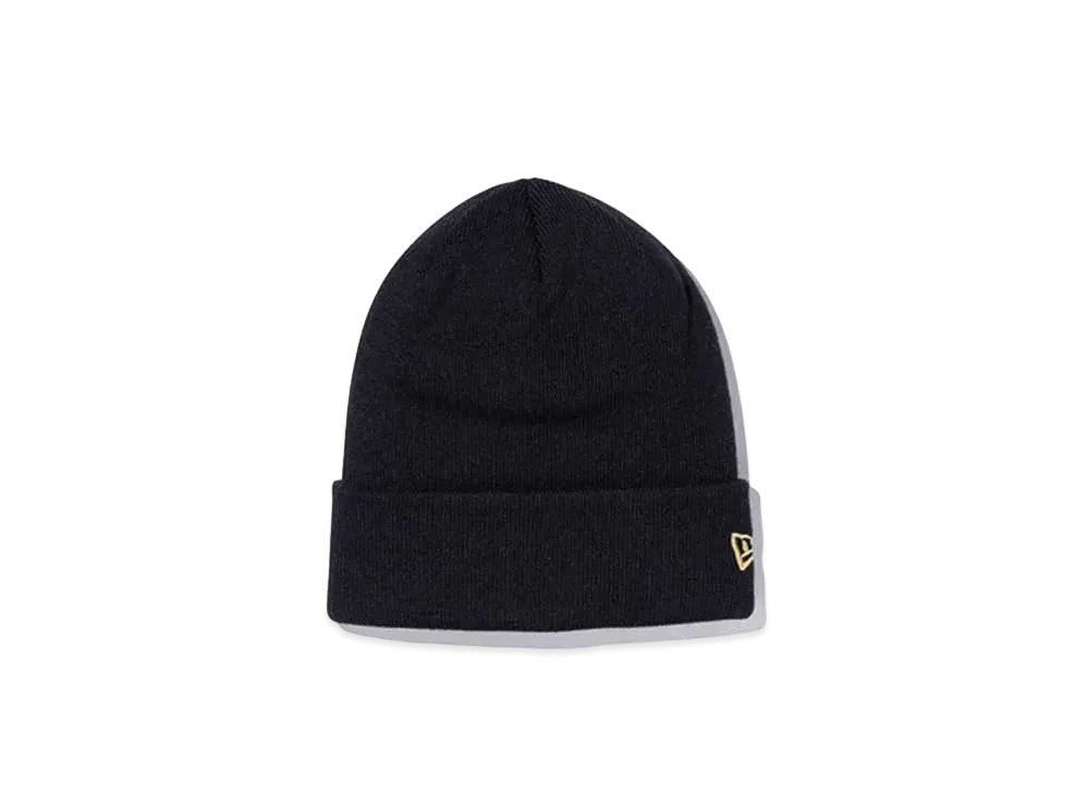 NEW ERA Basic Cuff Knit "Black Metallic Gold Flag"
