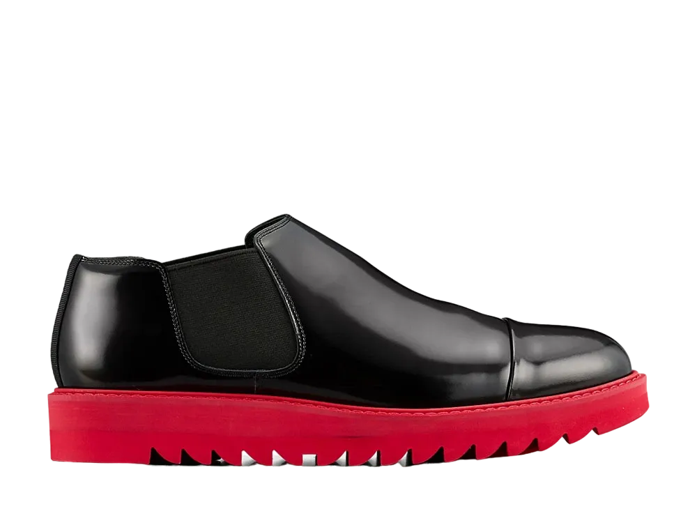 オニツカタイガー ジ オニツカ サイドゴアブーツ ロー "ブラック/クラシックレッド"