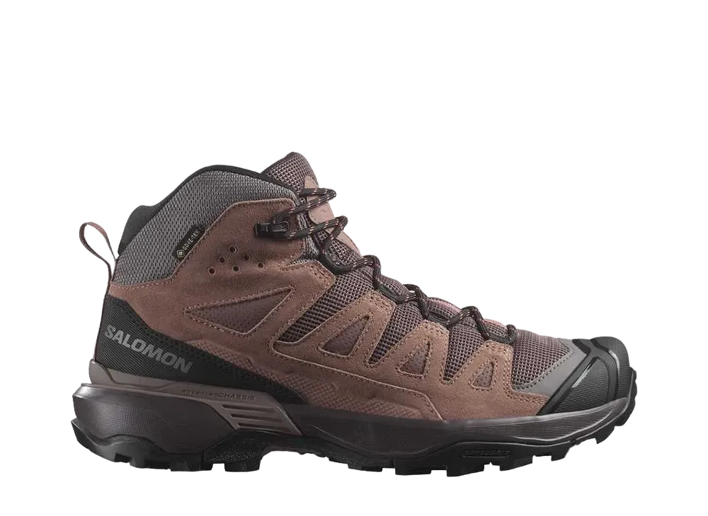 Salomon Women's X Ultra 360 Leather Mid GORE-TEX "Peppercorn/Cognac/Hot Coral"
