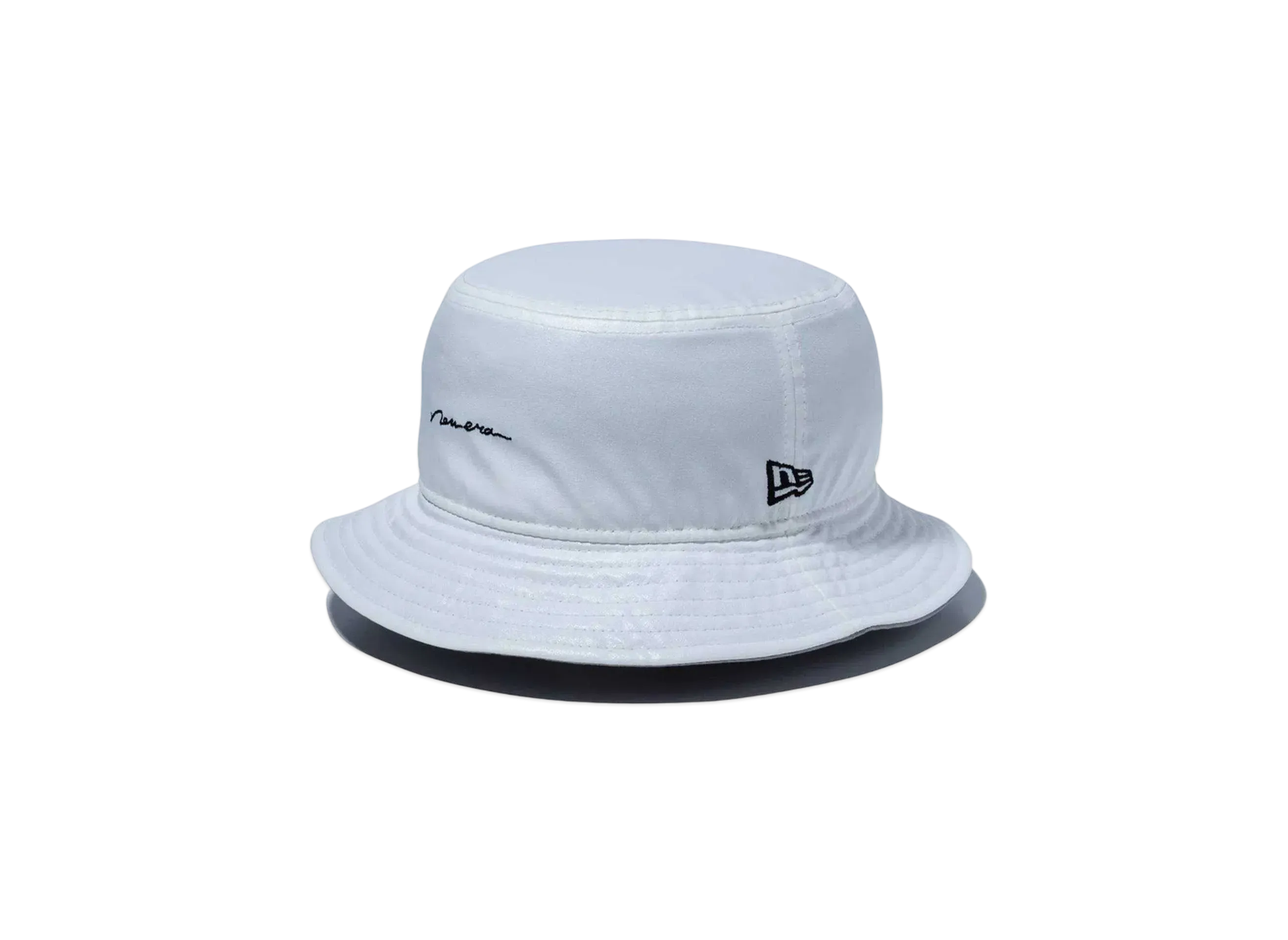 NEW ERA Bucket 01 Fabric Series Script Logo Synthetic Leather "White"