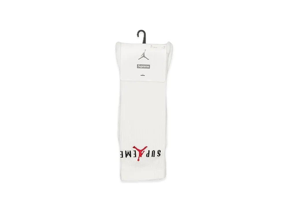 Supreme x Jordan Crew Socks (2 Pack) "White"