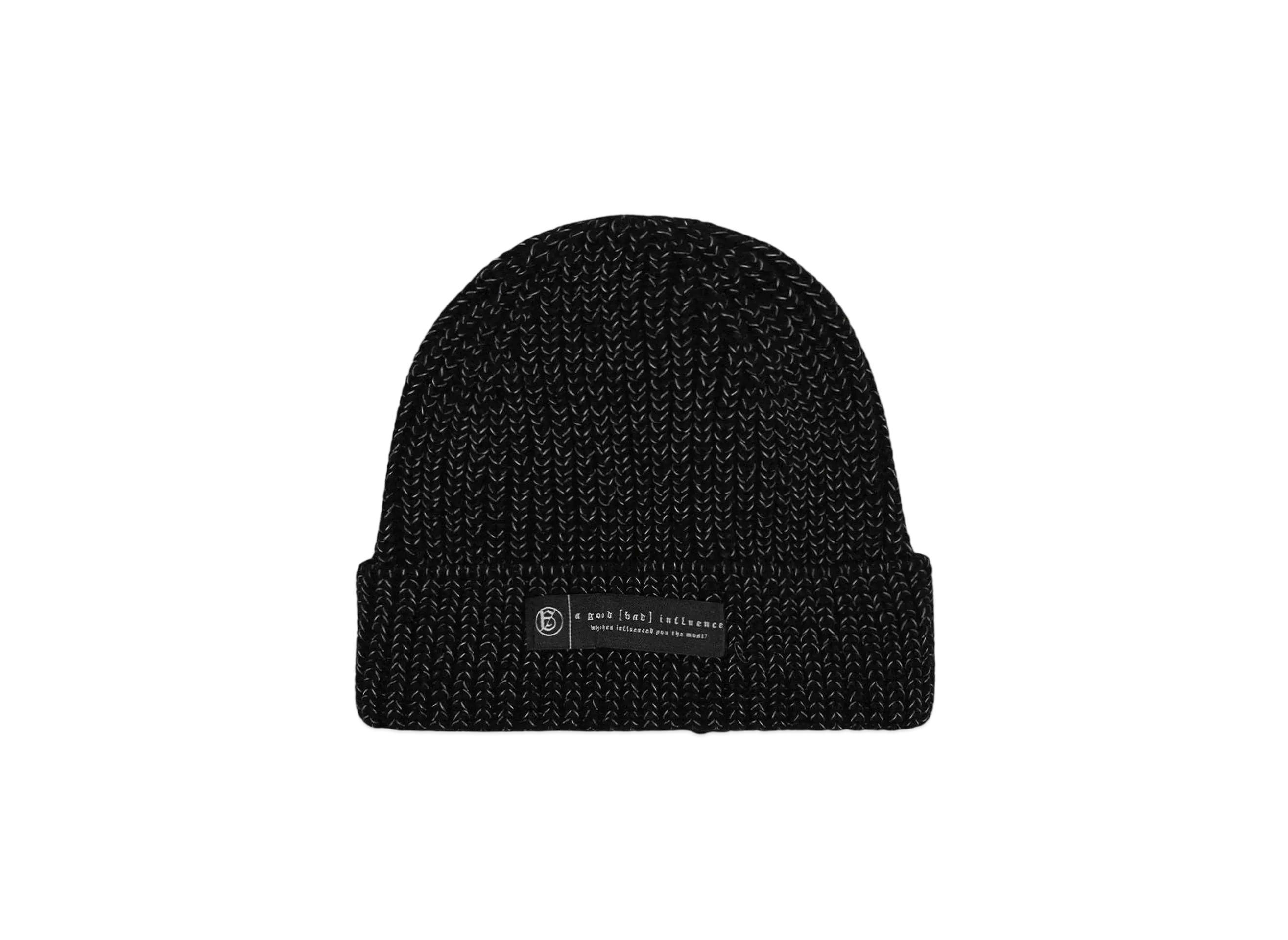 A GOOD BAD INFLUENCE REFLECTIVE BEANIE "BLACK"