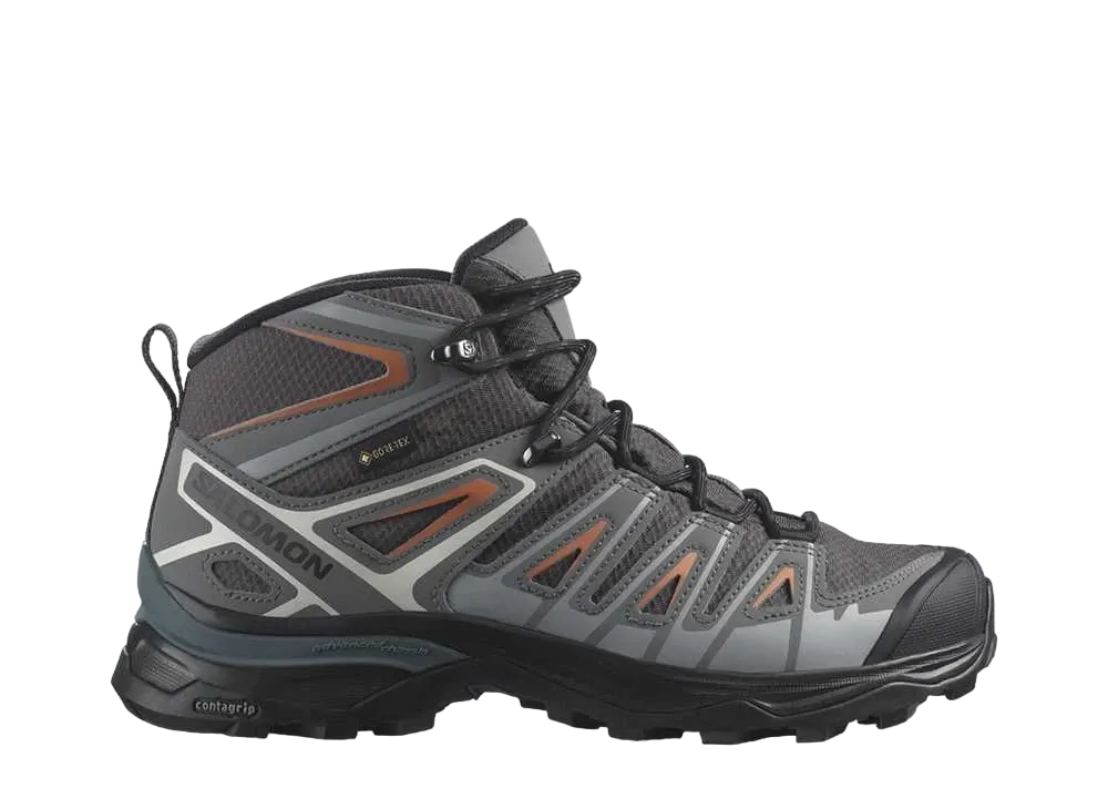 サロモン ウィメンズ X ウルトラ パイオニア ミッド ゴアテックス "マグネット/クワイエットシェード/コーラルゴールド"