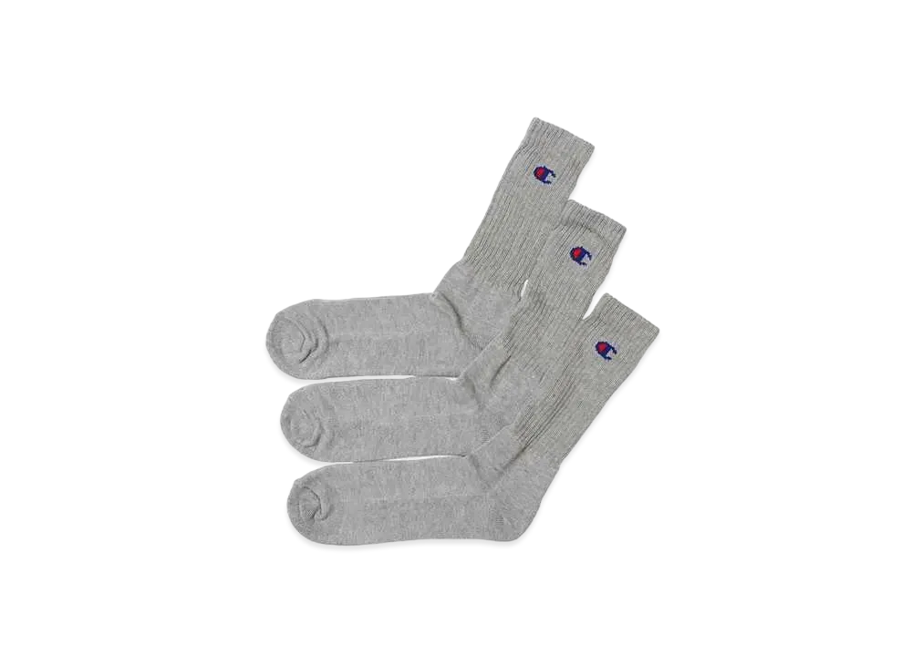 Champion 3 Pairs Full Length Socks (Half Pile) "Heather Gray"