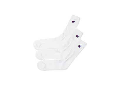Champion 3 Pairs Full Length Socks (Half Pile) "White"