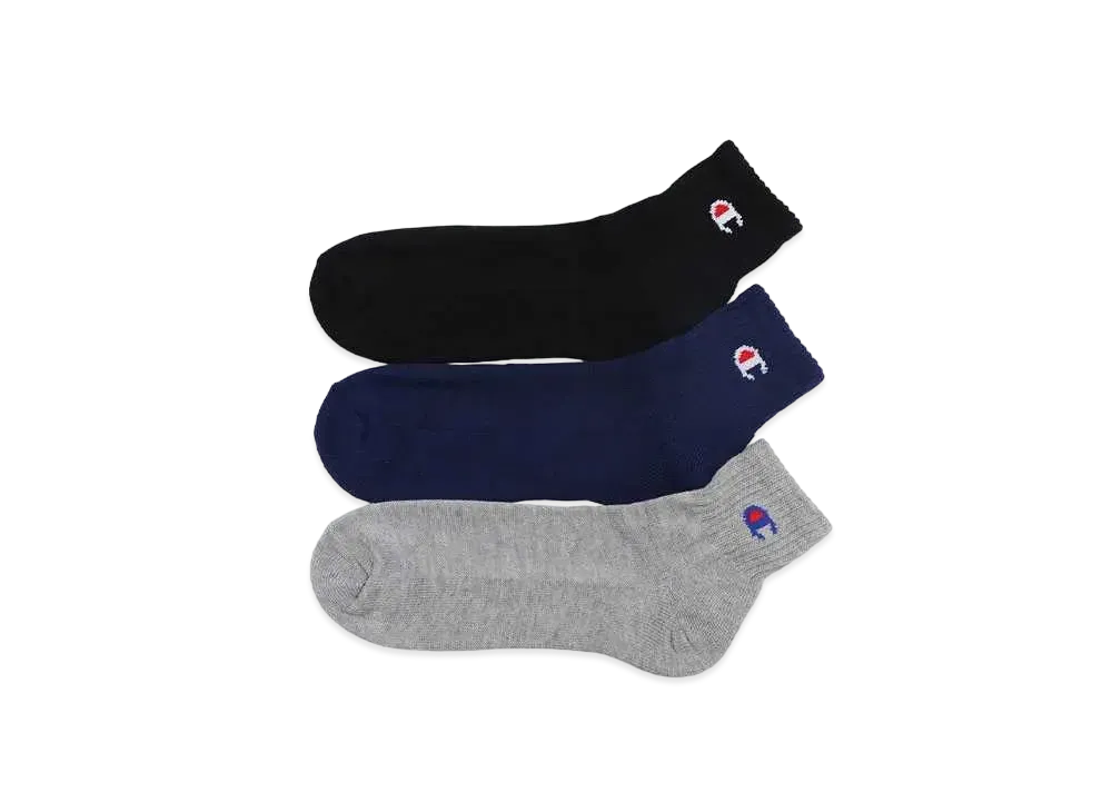 Champion 3Pair Quarter Length Socks (Half Pile) "Assort"