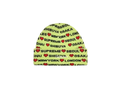 Supreme Hearts Beanie "Lime"