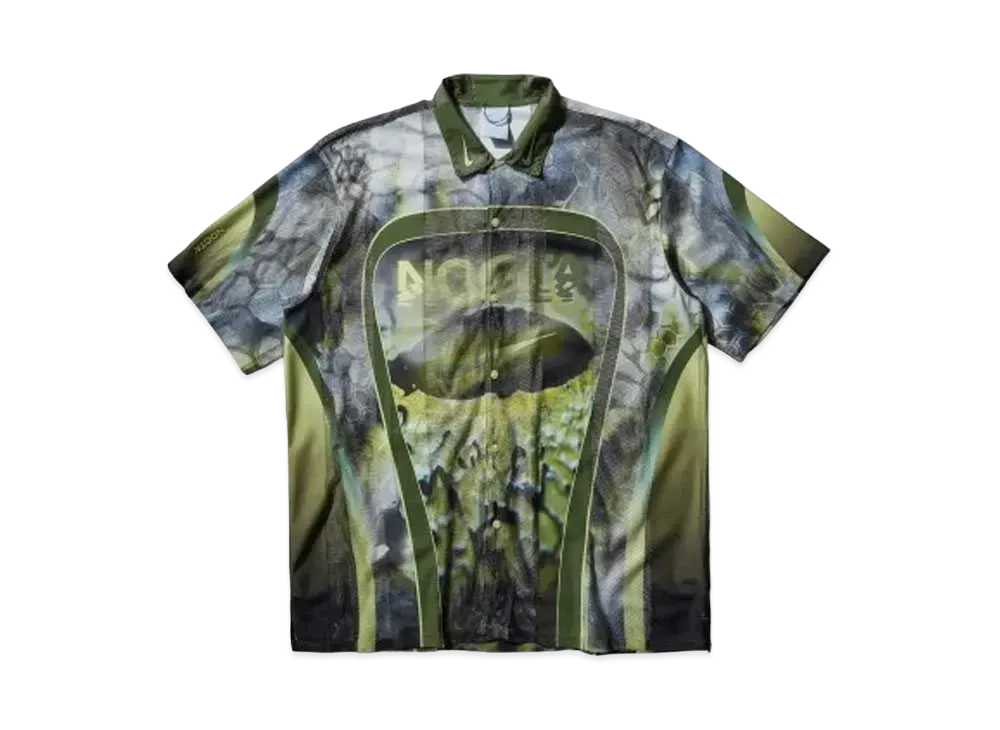 Nike x Drake NOCTA Men's Opal Tito Nix Button Down Short Sleeve Shirt "Oil Green"