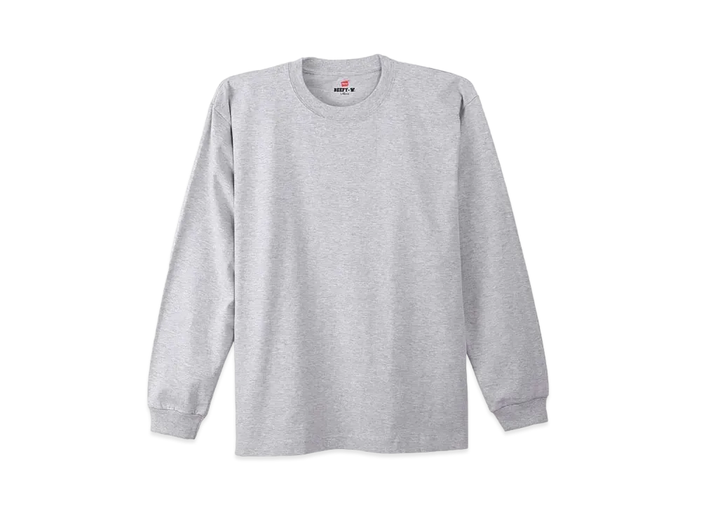 Hanes BEEFY Long Sleeve T-shirt "Heather Gray"