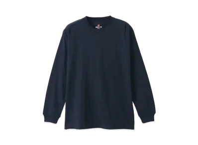 Hanes 2P BEEFY Long Sleeve T-shirt "Navy"