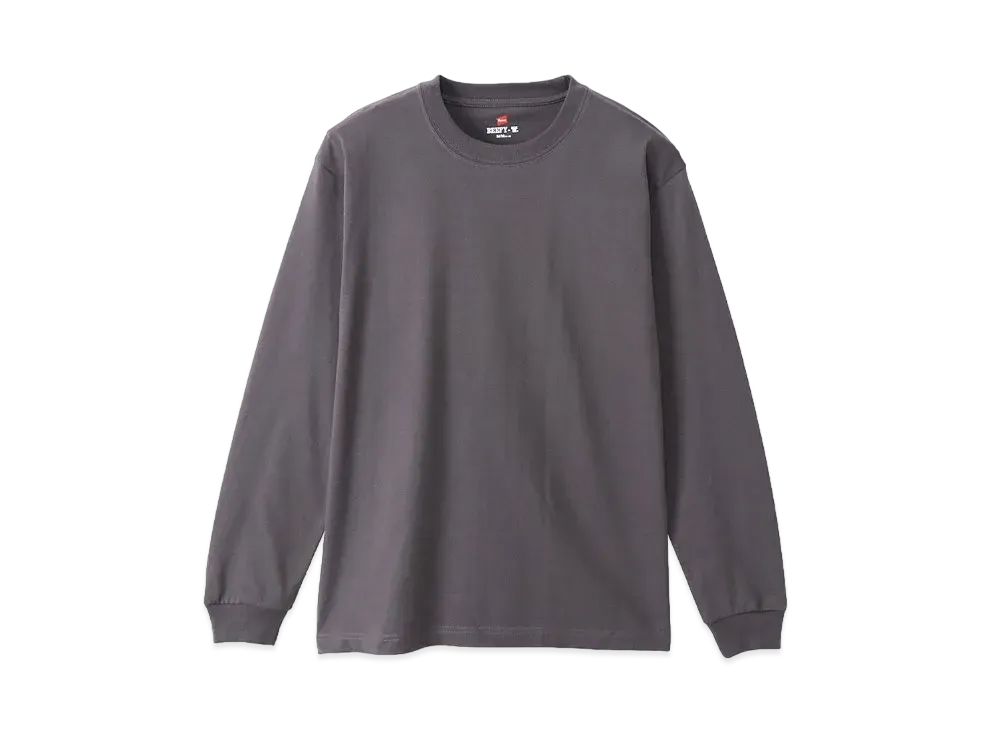 Hanes 2P BEEFY Long Sleeve T-shirt "Dark Gray"