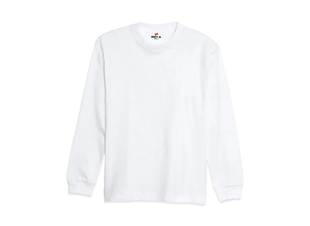 Hanes 2P BEEFY Long Sleeve T-shirt "White"
