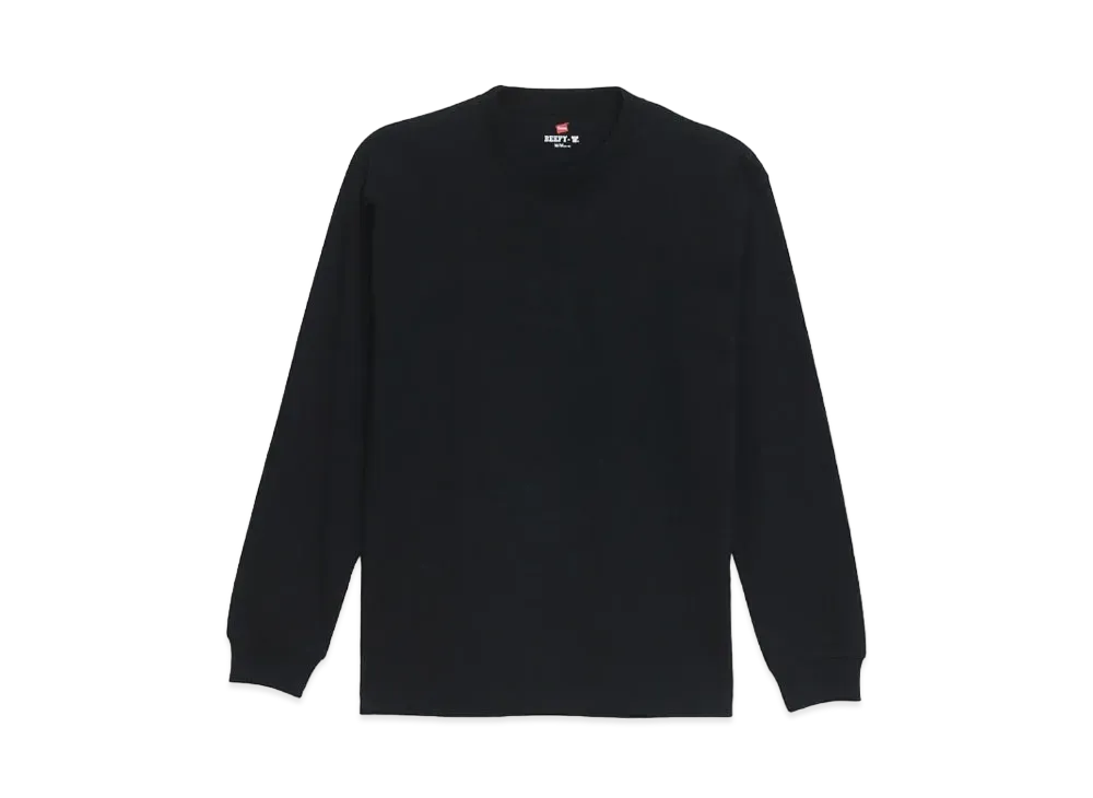 Hanes Large Size BEEFY Long Sleeve T-shirt "Black"