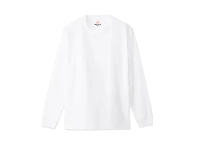 Hanes Large Size BEEFY Long Sleeve T-shirt "White"