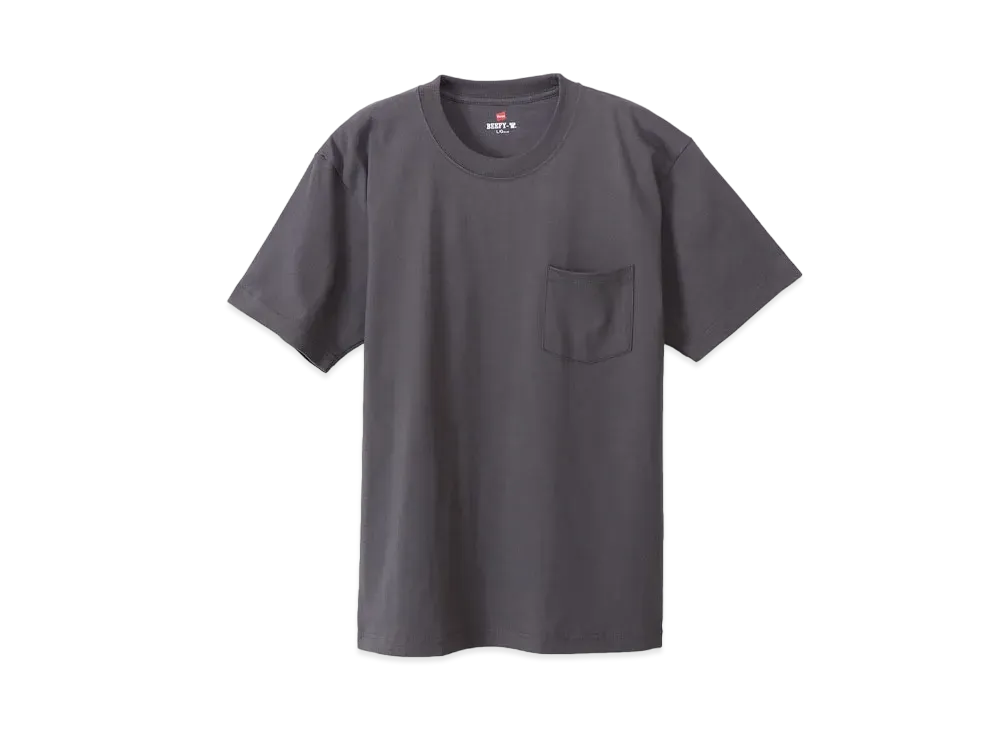 ヘインズ ビーフィー ポケット Tシャツ "ダークグレー"