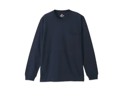 Hanes BEEFY Pocket Long Sleeve T-shirt "Navy"