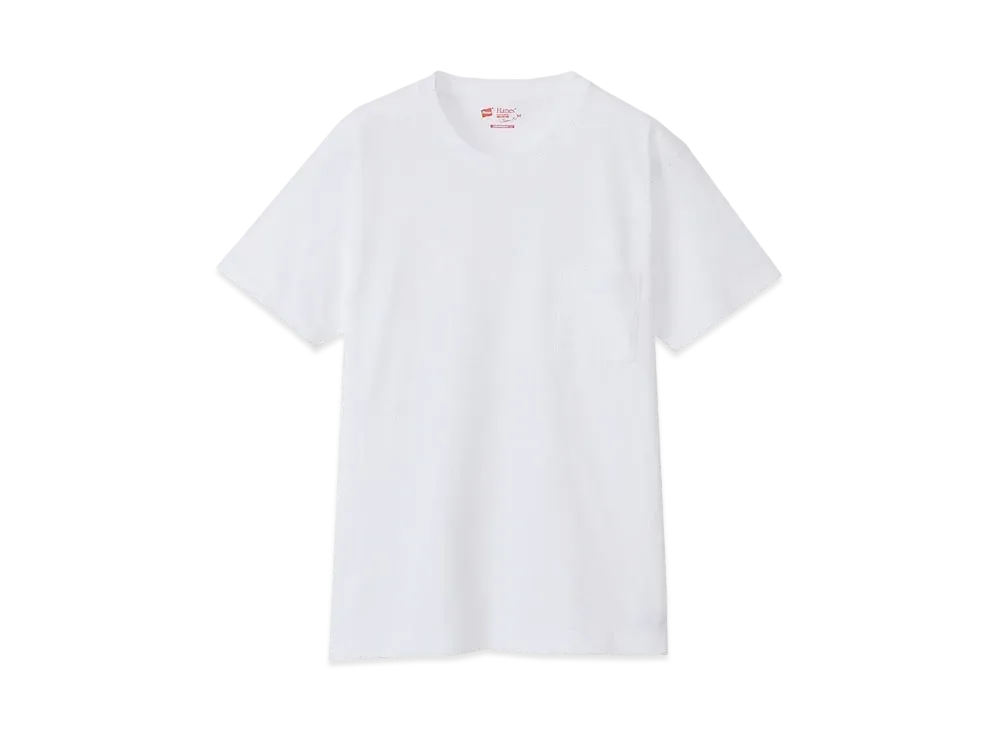Hanes 2P Japan Fit Crewneck Pocket T-Shirt "White"